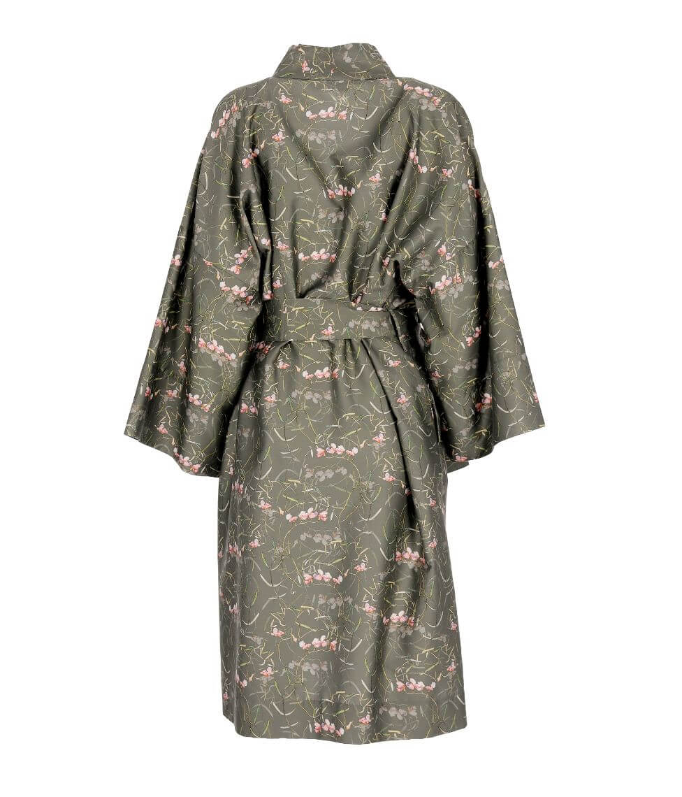 Satino chalatas kimono su maišeliu Dreamy Moss (samanų), 2 nuotrauka