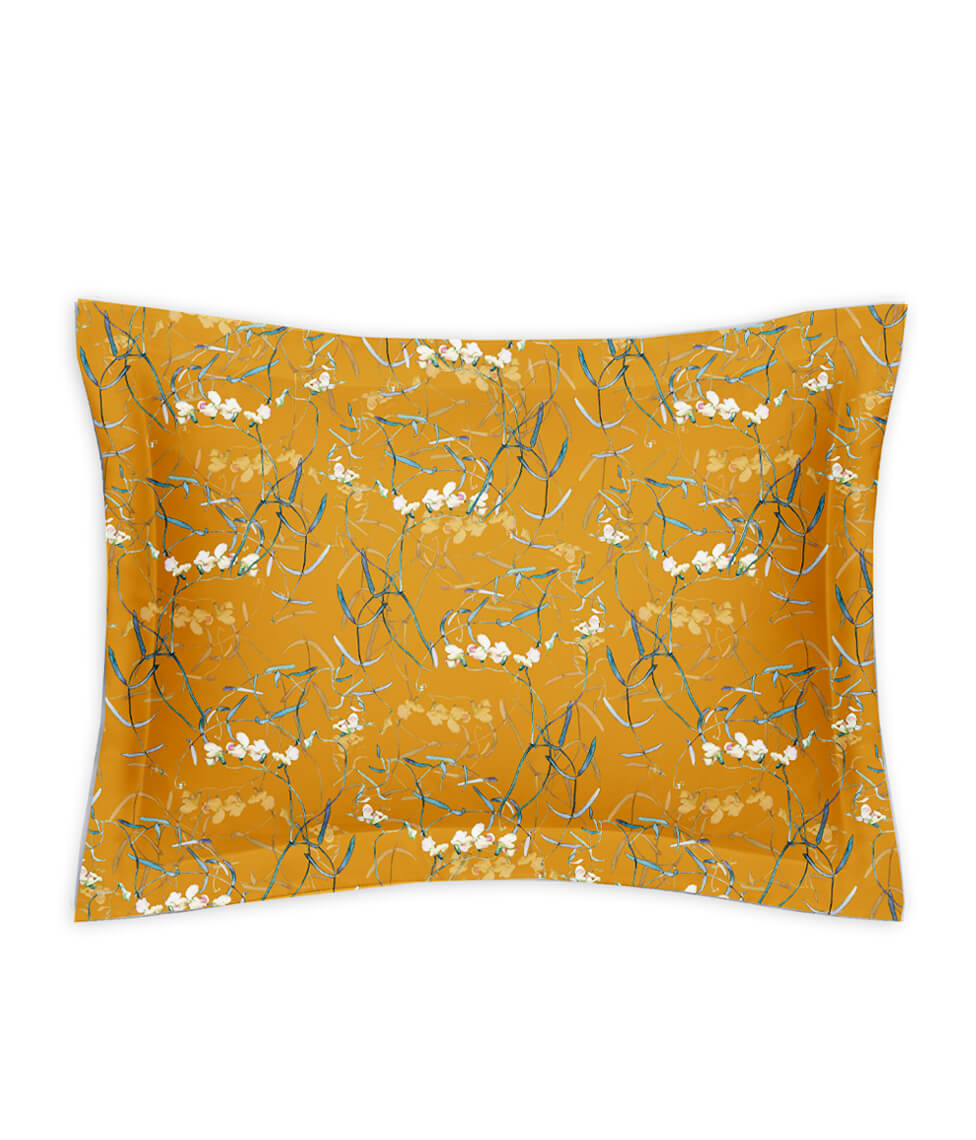 Satino pagalvės užvalkalas Dreamy Ochre (ochros)
