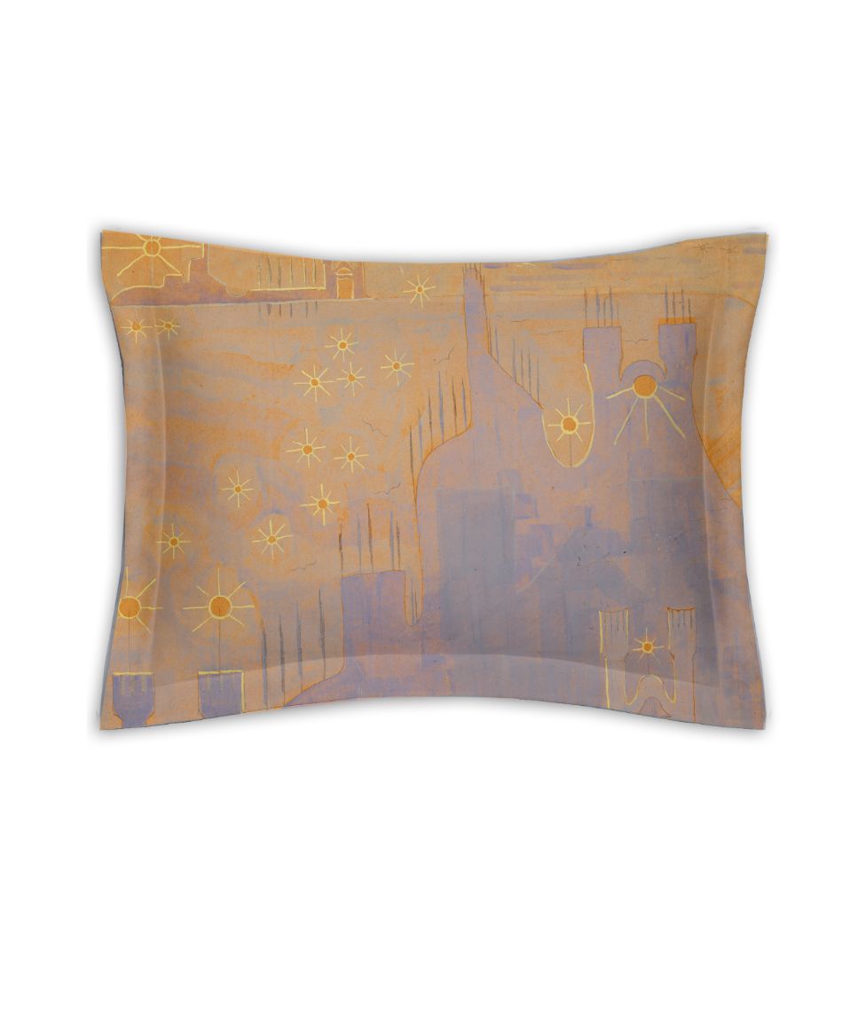 Satino pagalvės užvalkalas Saulės Sonata by Čiurlionis (marga)