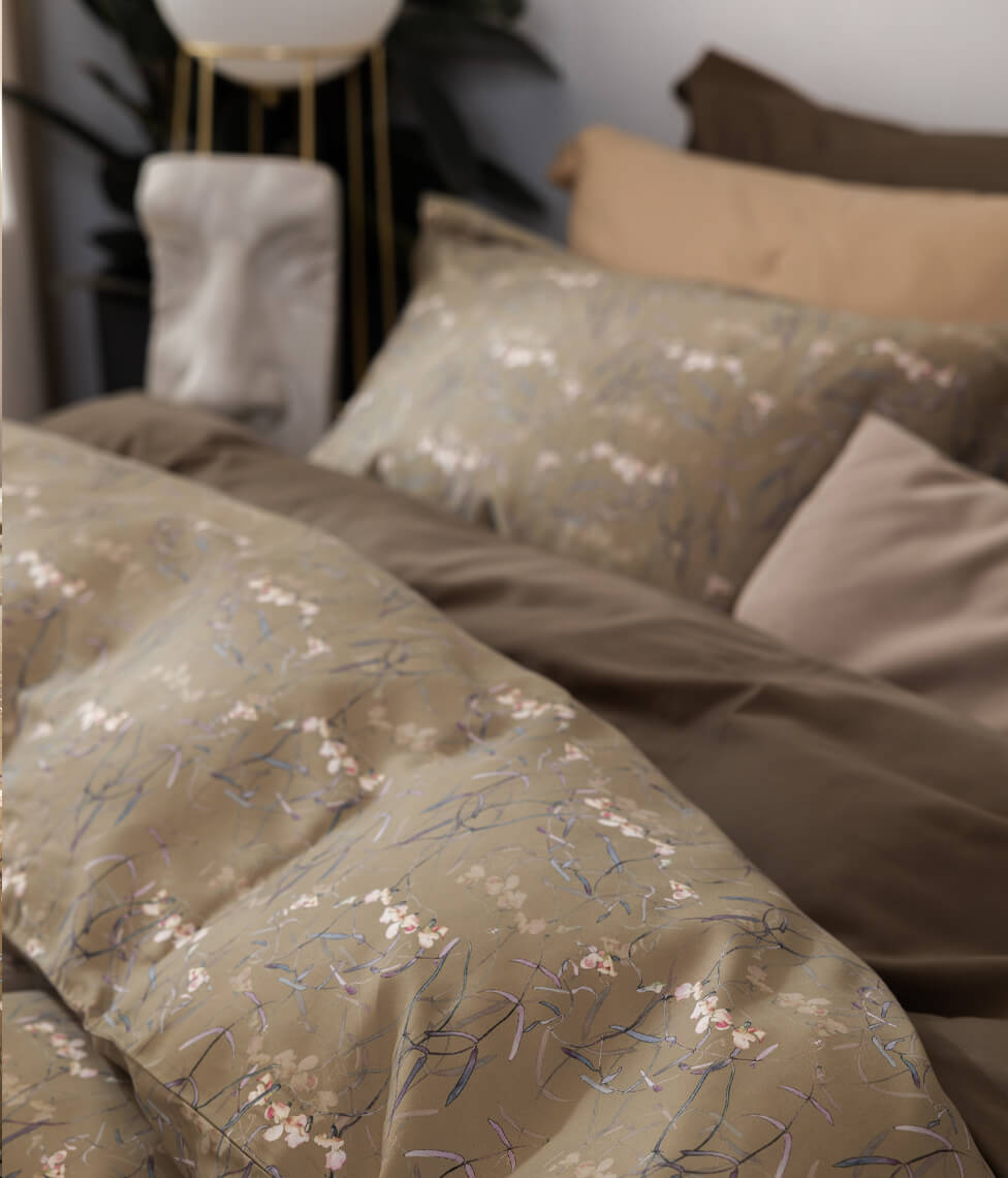 Satino patalynės komplektas Dreamy Khaki (chaki), 4 nuotrauka