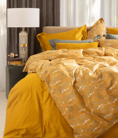 Satino patalynės komplektas Dreamy Ochre (ochros), 6 nuotrauka