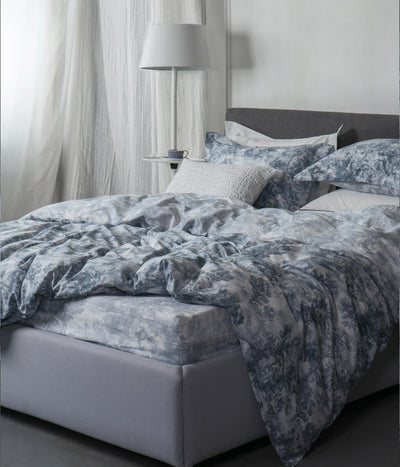 Satino patalynės komplektas Toile Blue (mėlyna), 3 nuotrauka