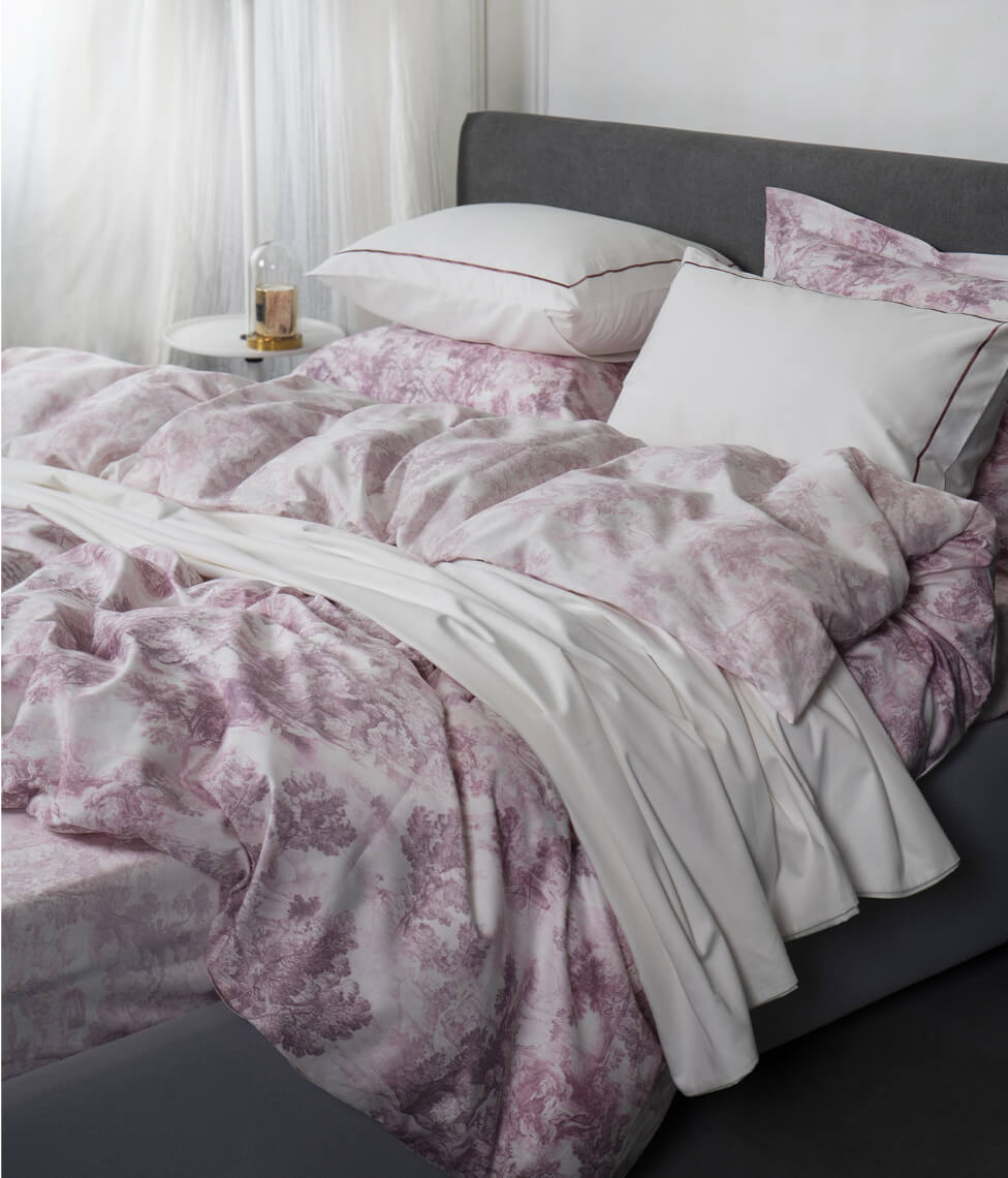 Satino patalynės komplektas Toile Mauve (rausva), 4 nuotrauka