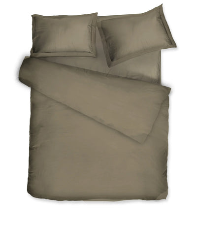 Satino patalynės komplektas Solid Khaki (chaki), 3 nuotrauka