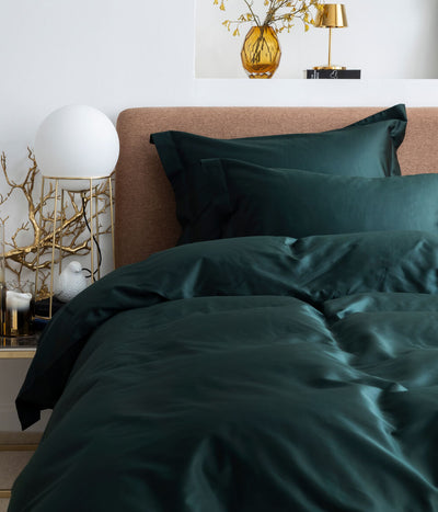 Satino patalynės komplektas Solid Royal Green (žalia)