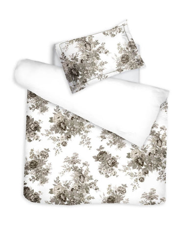 Satino patalynės komplektas Eternal Rose Beige/Optical White (biežinė)