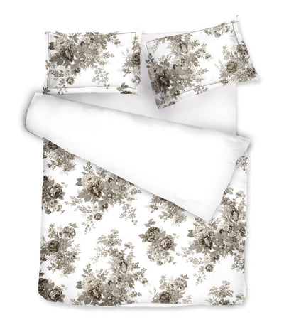 Satino patalynės komplektas Eternal Rose Beige/Optical White (biežinė), 2 nuotrauka