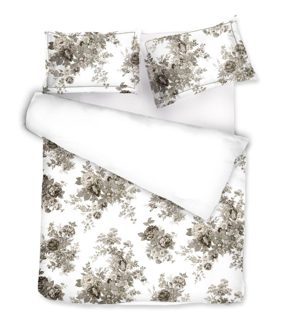 Satino patalynės komplektas Eternal Rose Beige/Optical White (biežinė), 2 nuotrauka