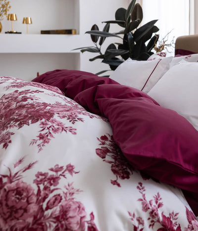 Satino patalynės komplektas Eternal Rose Burgundy/Optical White (burgundiška), 5 nuotrauka