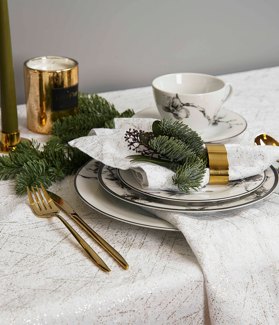 Stalo servetėlė Frost White Silver (balta), 6 nuotrauka