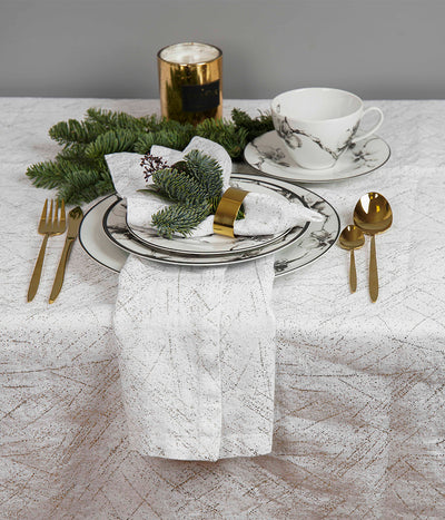 Stalo servetėlė Frost White Silver (balta), 4 nuotrauka