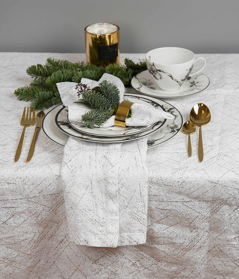 Stalo servetėlė Frost White Silver (balta), 4 nuotrauka