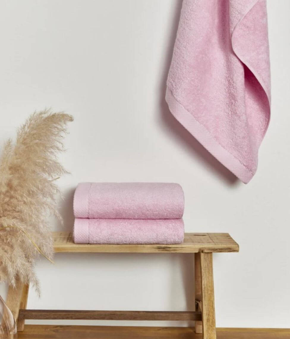 Vonios rankšluostis Luxus Baby Pink (rausva), 2 nuotrauka