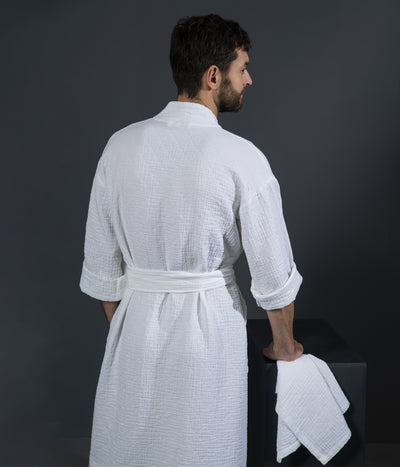 Vyriškas chalatas Orion Solid Optical White (balta), 2 nuotrauka