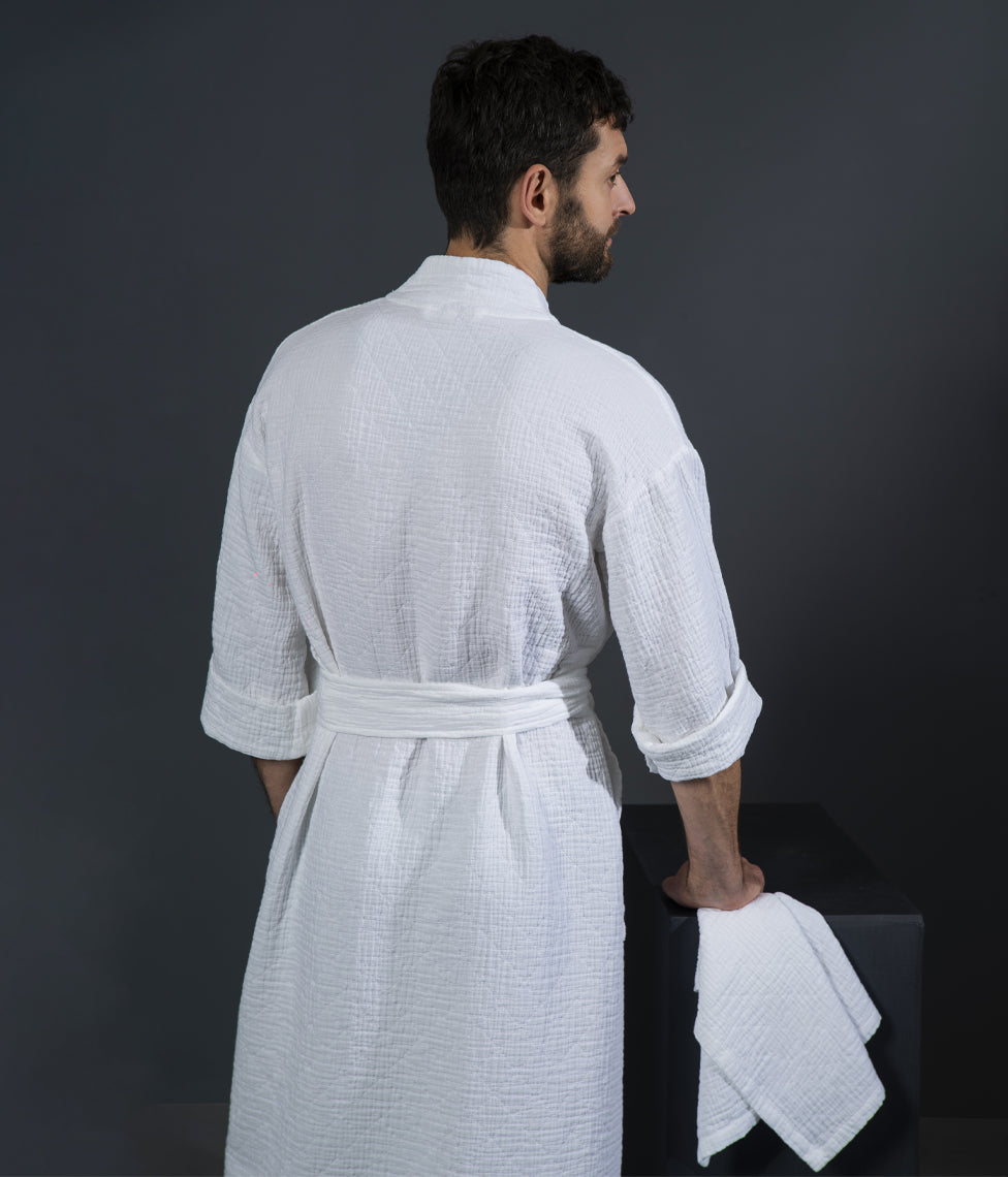 Vyriškas chalatas Orion Solid Optical White (balta), 2 nuotrauka