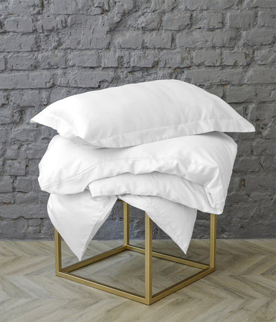 Satino patalynės komplektas Solid White (balta), 2 nuotrauka