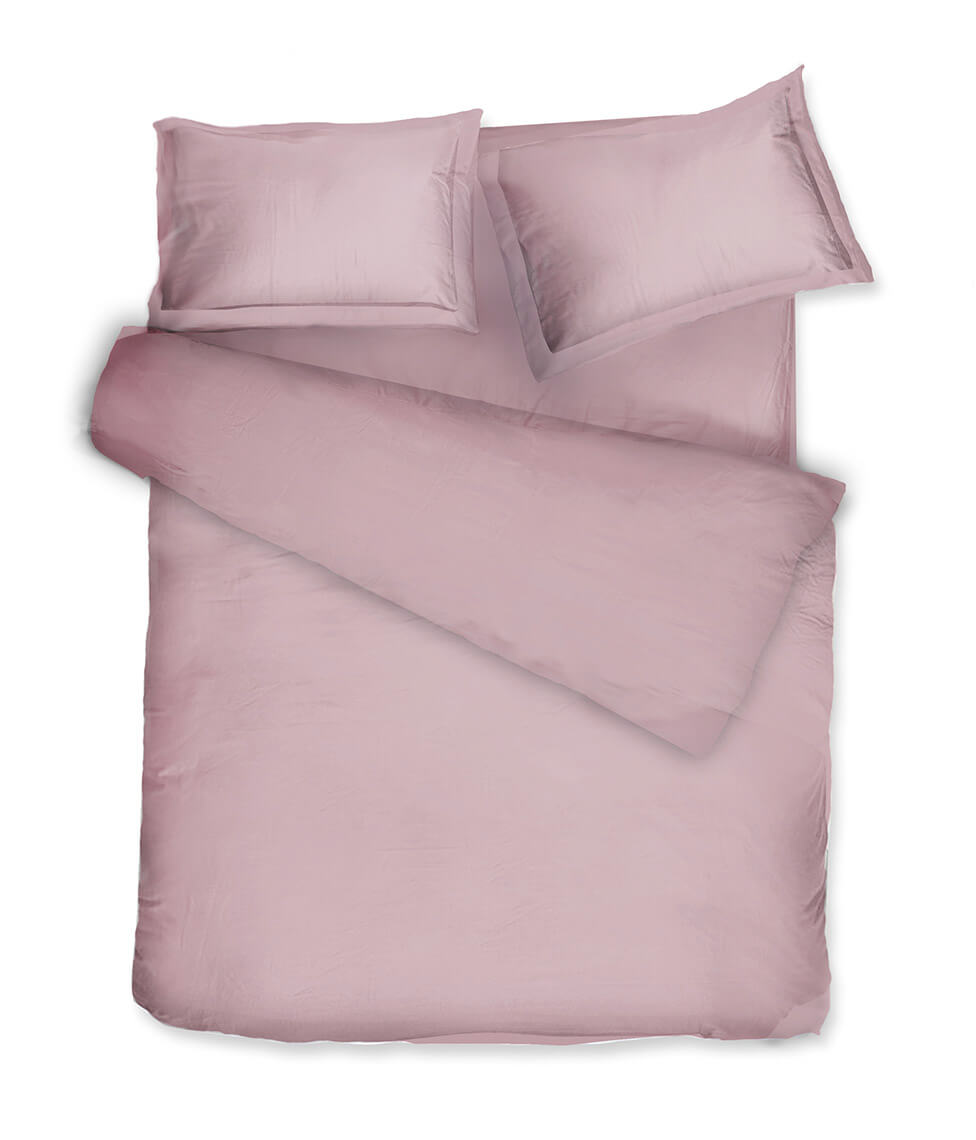 Satino patalynės komplektas Solid Rose Quartz (rausva), 6 nuotrauka