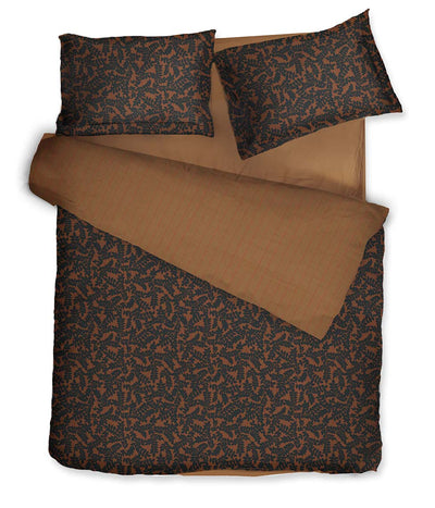 Satino patalynės komplektas Jaquard Cinnamon & Stripe In Line Cinnamon (cinamono), 8 nuotrauka