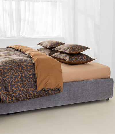 Satino pagalvės užvalkalas Jaquard Cinnamon & Stripe In Line Cinnamon (cinamono), 4 nuotrauka