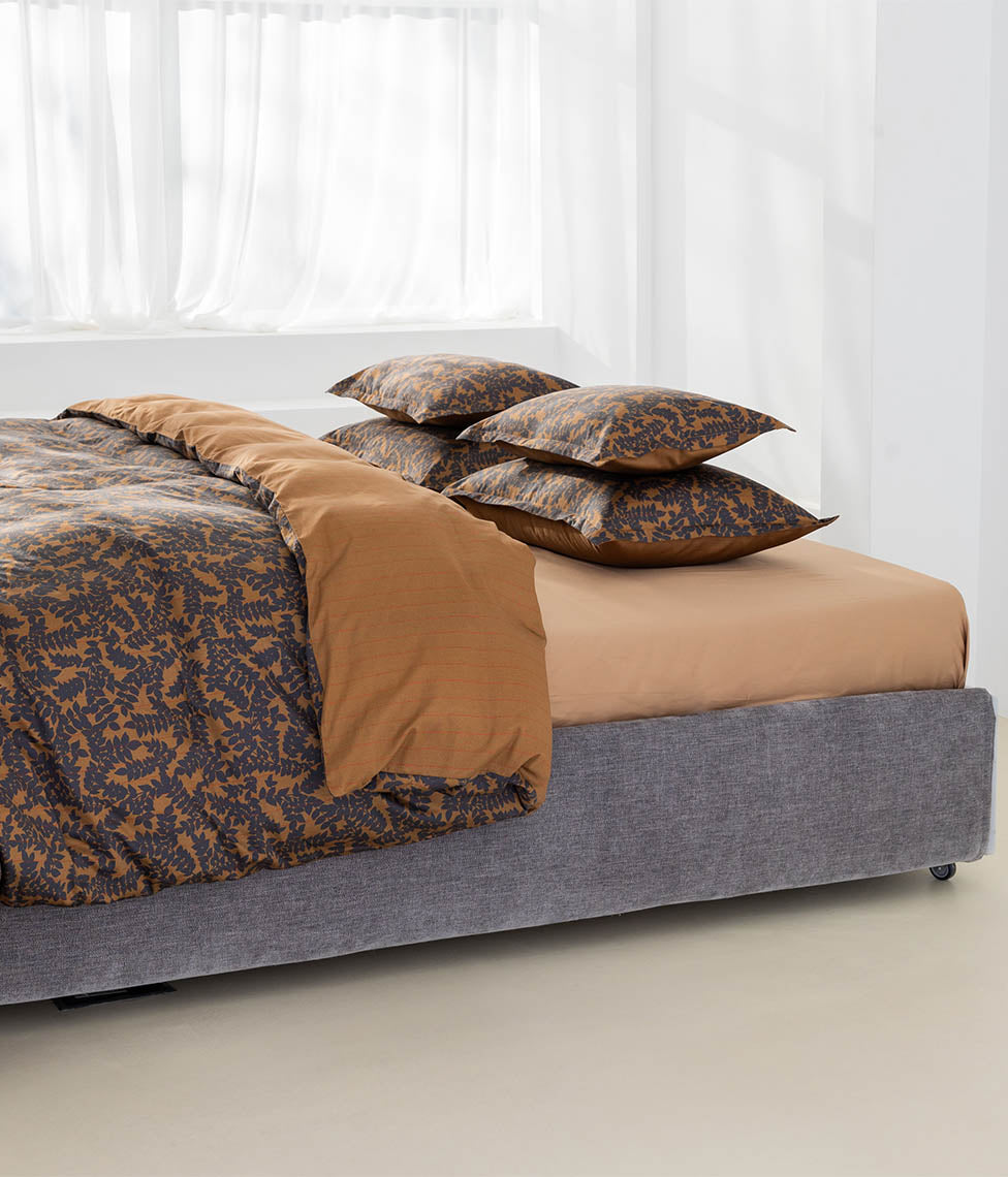 Satino patalynės komplektas Jaquard Cinnamon & Stripe In Line Cinnamon (cinamono), 3 nuotrauka