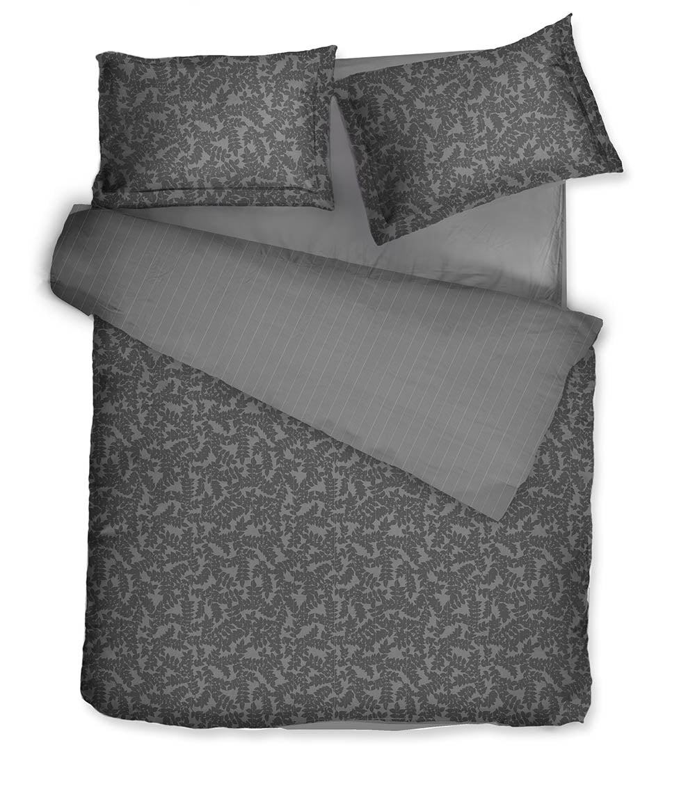 Satino patalynės komplektas Jaquard Grey & Stripe In Line Grey (pilka), 6 nuotrauka