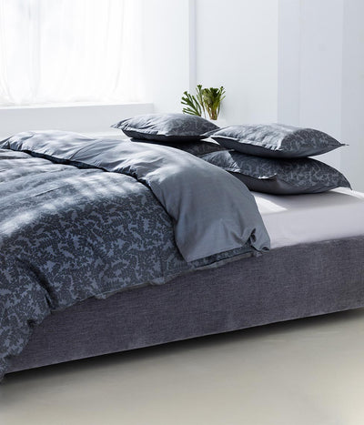 Satino patalynės komplektas Jaquard Grey & Stripe In Line Grey (pilka), 3 nuotrauka