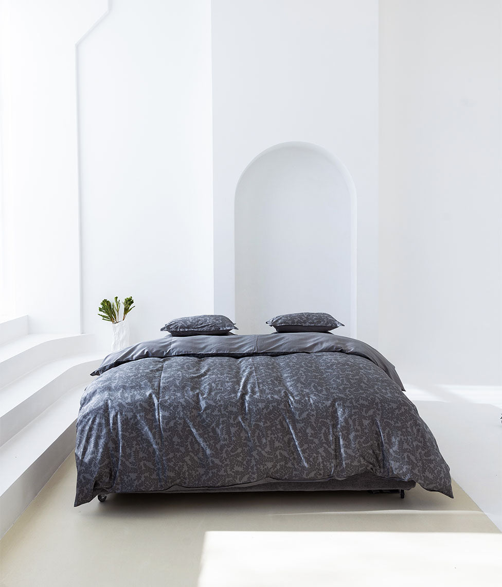 Satino patalynės komplektas Jaquard Grey & Stripe In Line Grey (pilka)