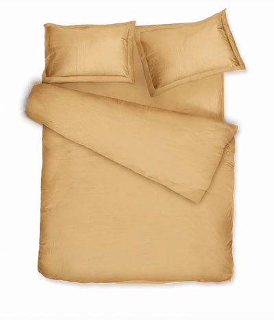 Satino patalynės komplektas Solid Mustard