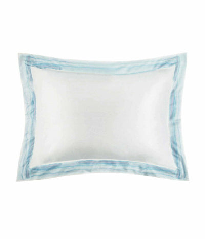 Satino pagalvės užvalkalas Frame Aqua Blue (balta, melsva)