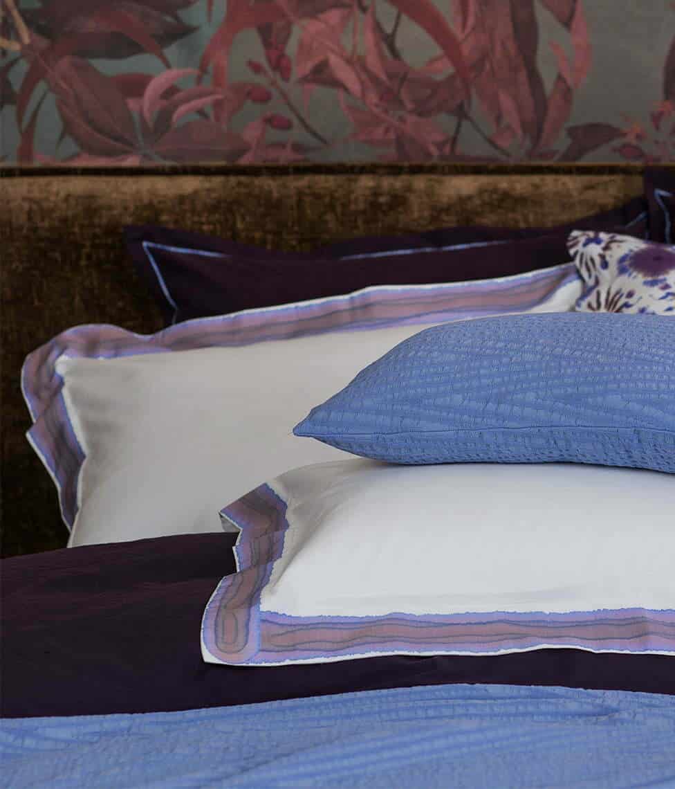 Satino pagalvės užvalkalas Frame Lilac Blue (balta, marga), 2 nuotrauka