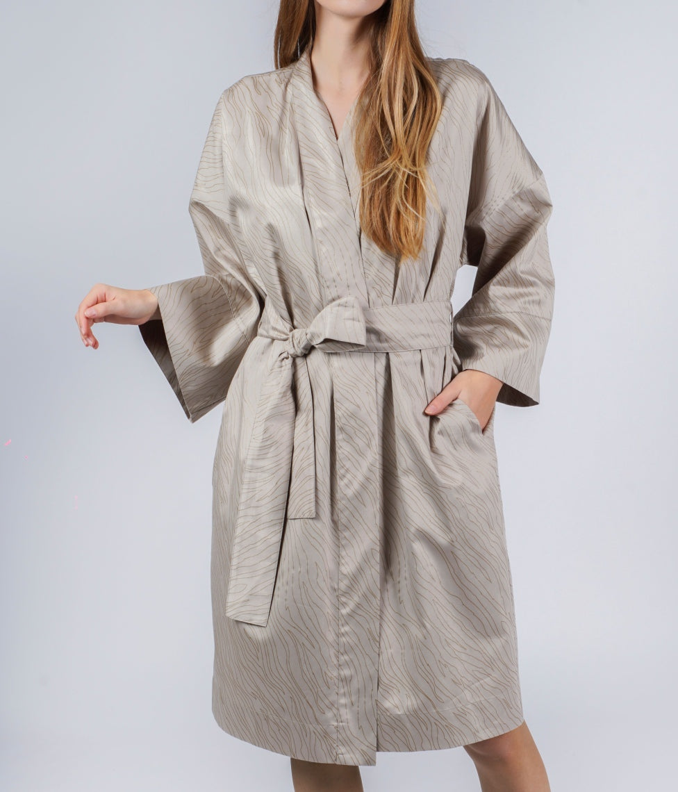 Chalatas Kimono Sand Almond (migdolų), 5 nuotrauka