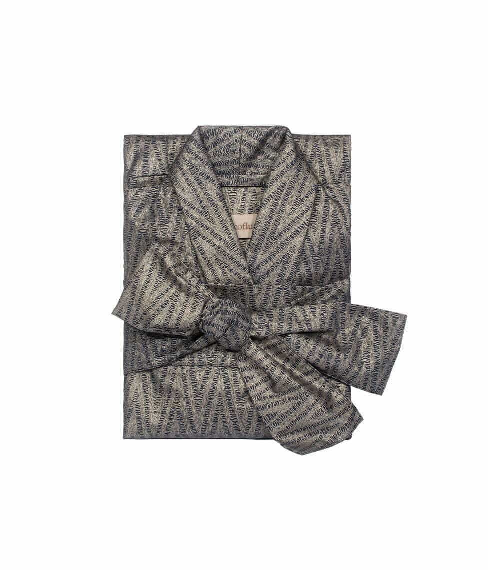 Klasikinis Satino Chalatas Twist Dark (mėlyna)