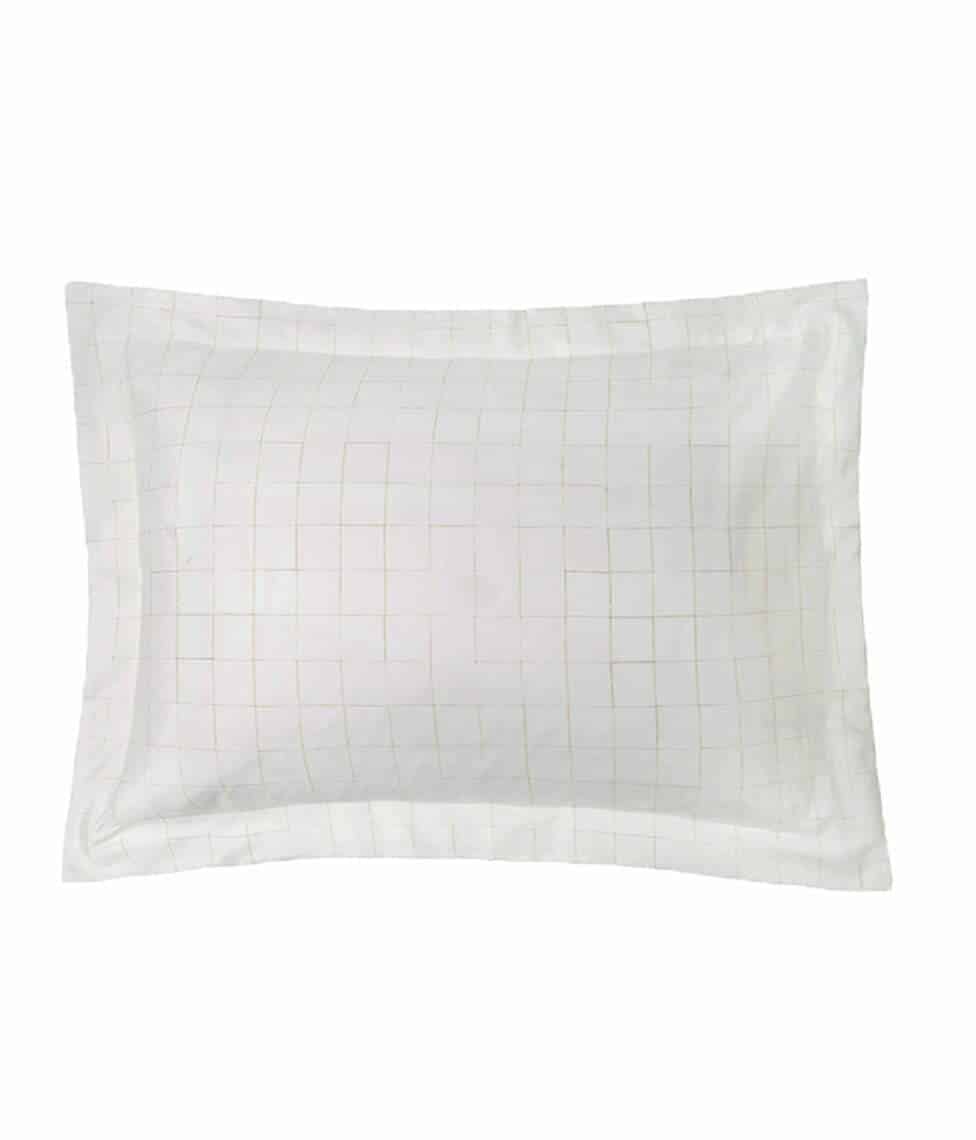 Satino patalynės komplektas Chess IQ Ochre/White (balta), 2 nuotrauka