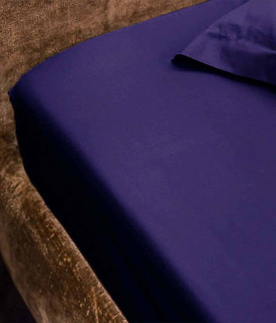 Satino paklodė su guma Solid Indigo, 2 nuotrauka