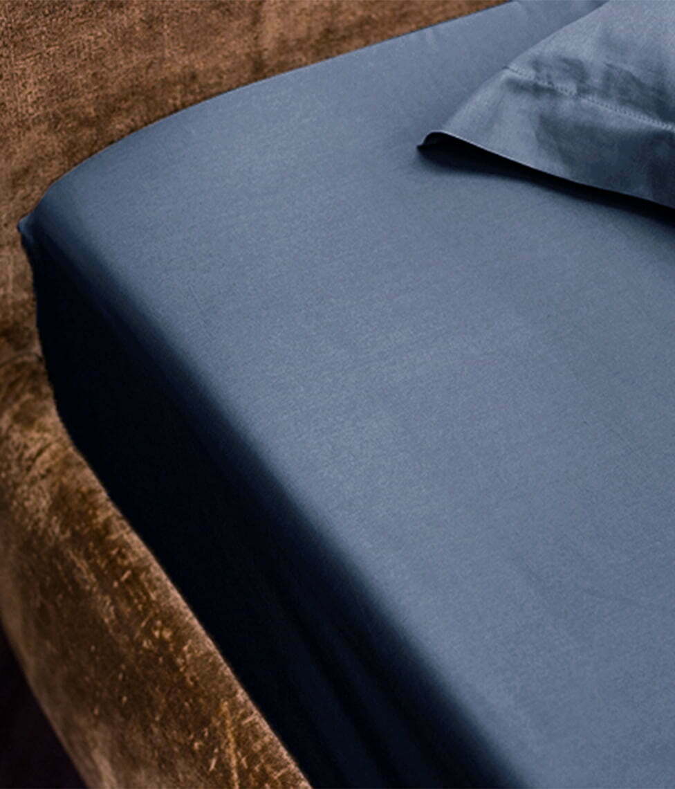 Satino paklodė su guma Solid Silver Blue (mėlyna), 2 nuotrauka