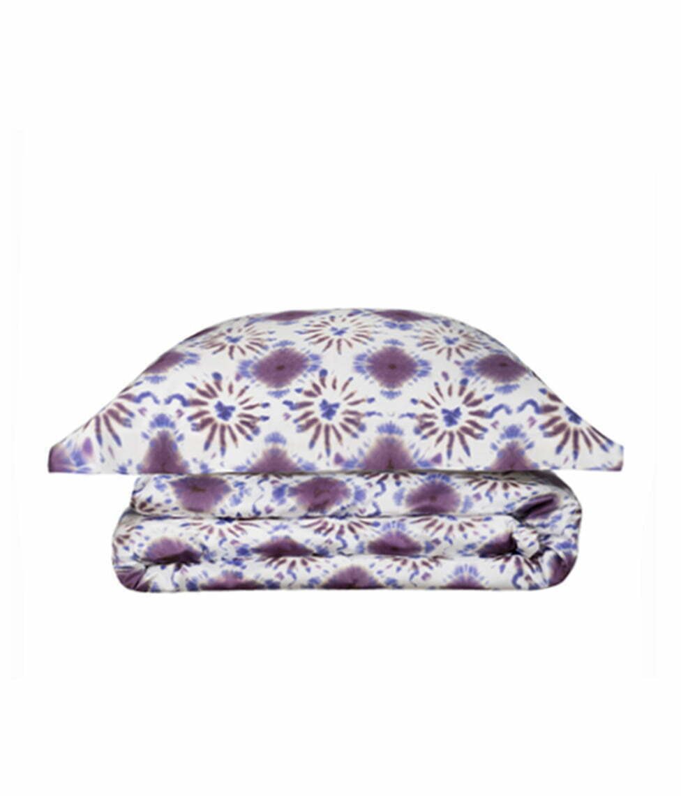 Satino patalynės komplektas Batik (balta, marga), 2 nuotrauka
