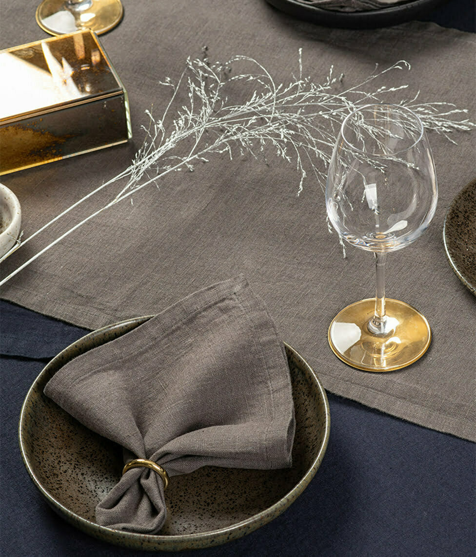 Lininė stalo servetėlė Dark Grey (tamsiai pilka)