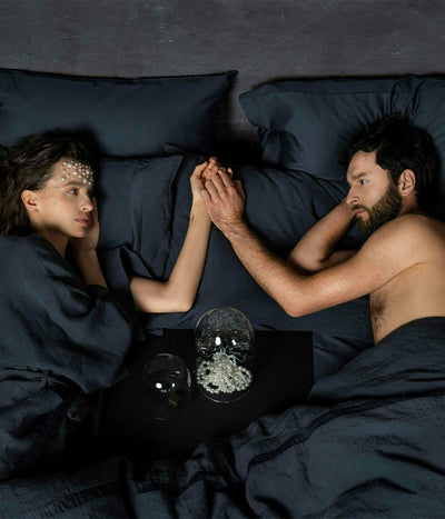 Lininis pagalvės užvalkalas Slapta Meilė Anthracite 2vnt. (antracito), 5 nuotrauka