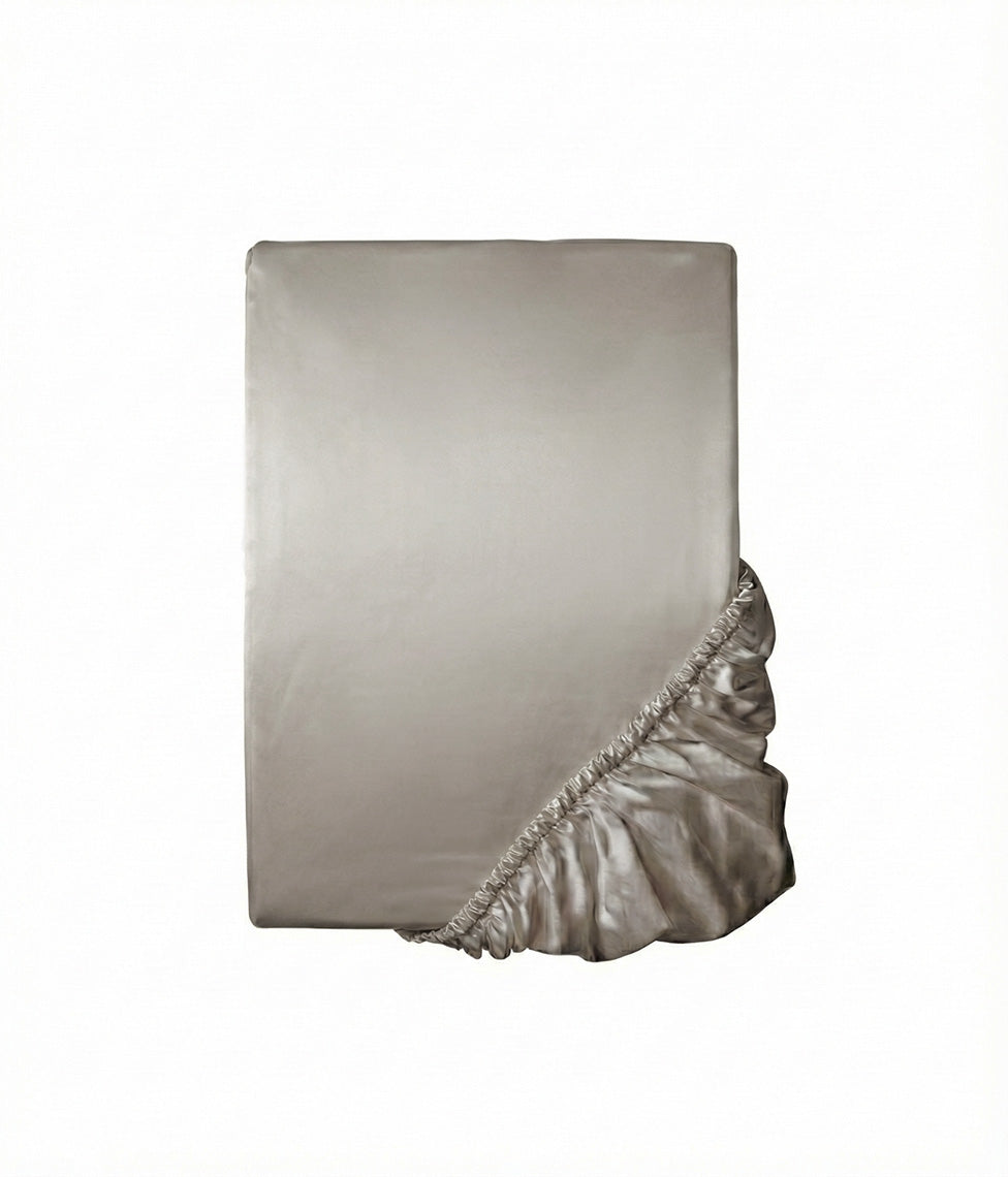 Šilko paklodė su guma Solid Luxor Taupe (pilkšvai ruda)