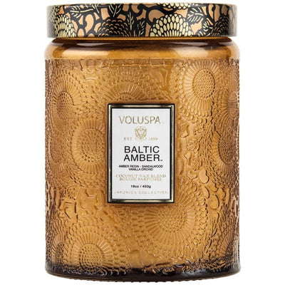 Voluspa didelė žvakė stikle Baltic Amber, 3 nuotrauka