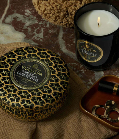Voluspa didelė žvakė stikle Freesia Clementine, 2 nuotrauka