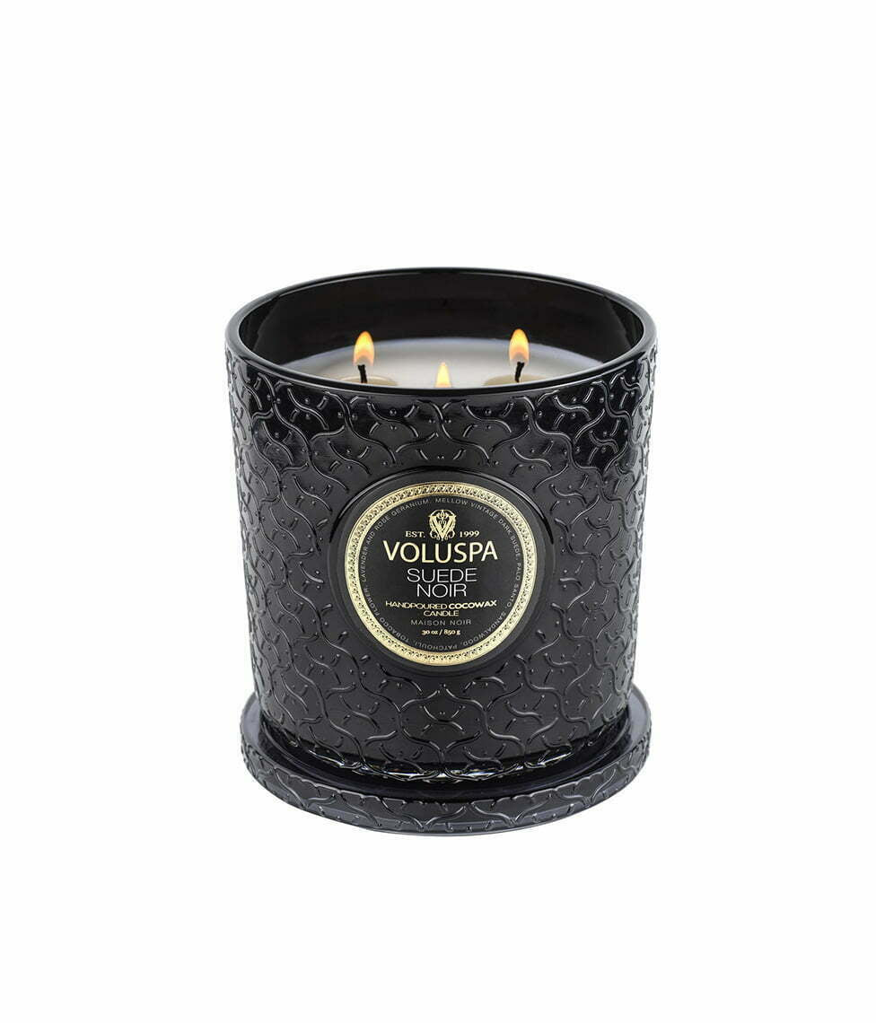 Voluspa didelė žvakė Suede Noir