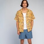 Linen shirt Drinking The Summer - Yellow - Algis Kriščiūnas (Unisex)