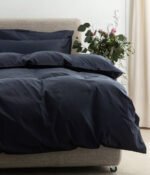 Satino patalynės komplektas Solid Anthracite