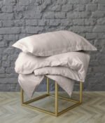 Satino patalynės komplektas Solid Ivory - Image 2