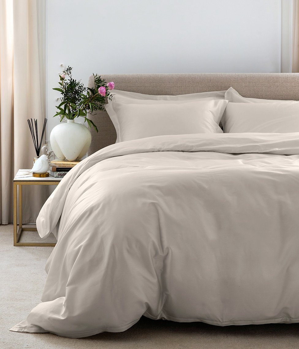 IVORY SOLID2 Satino patalynės komplektas Solid Ivory - Image 1