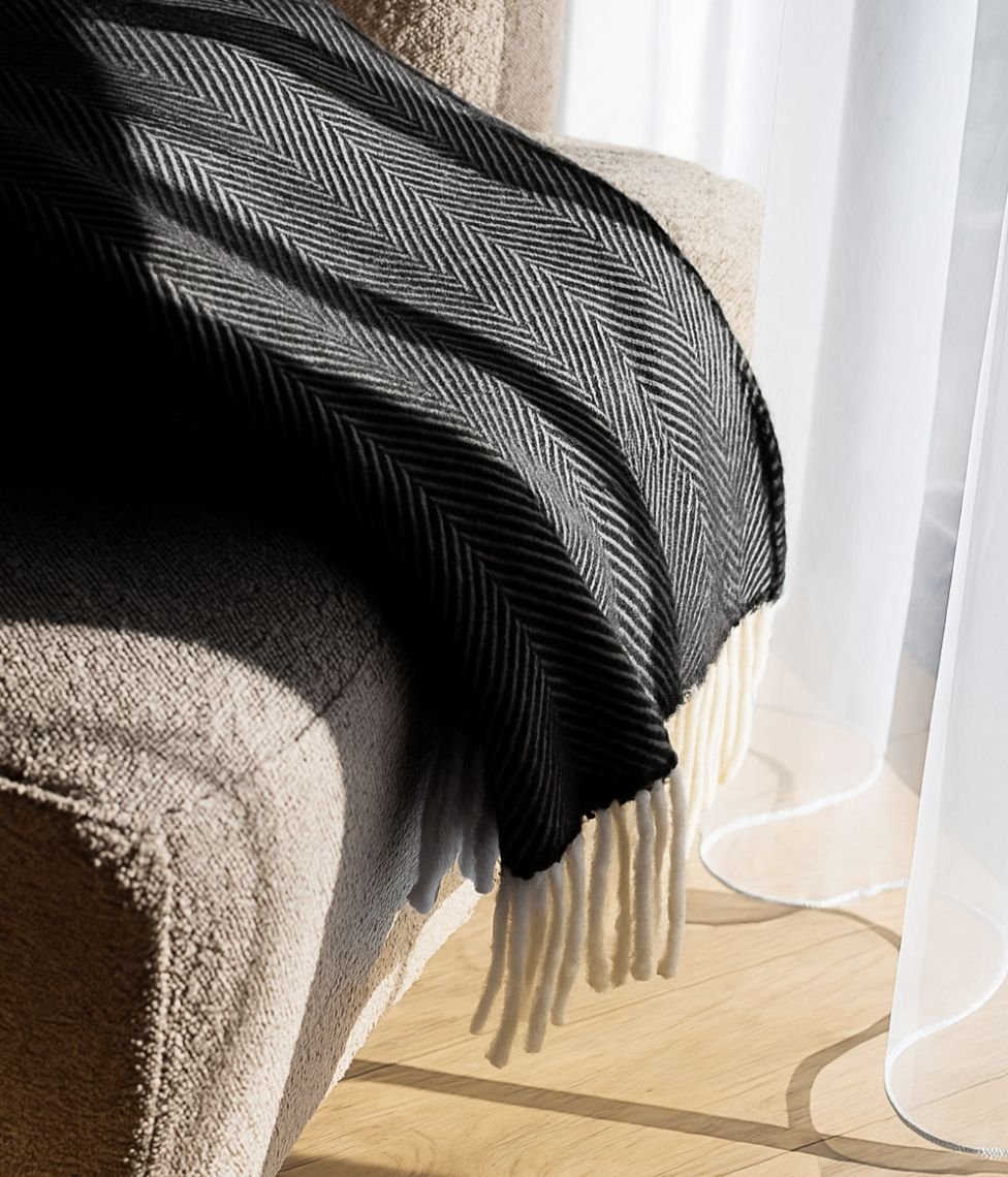 Pledas Noir Vilnonis pledas Twist Noir, 130x190cm - Image 1