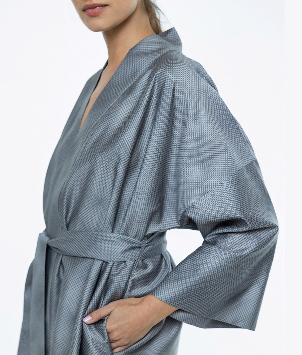 MIRAGE GREY kimono1 Satino chalatas kimono Mirage Grey - Image 5