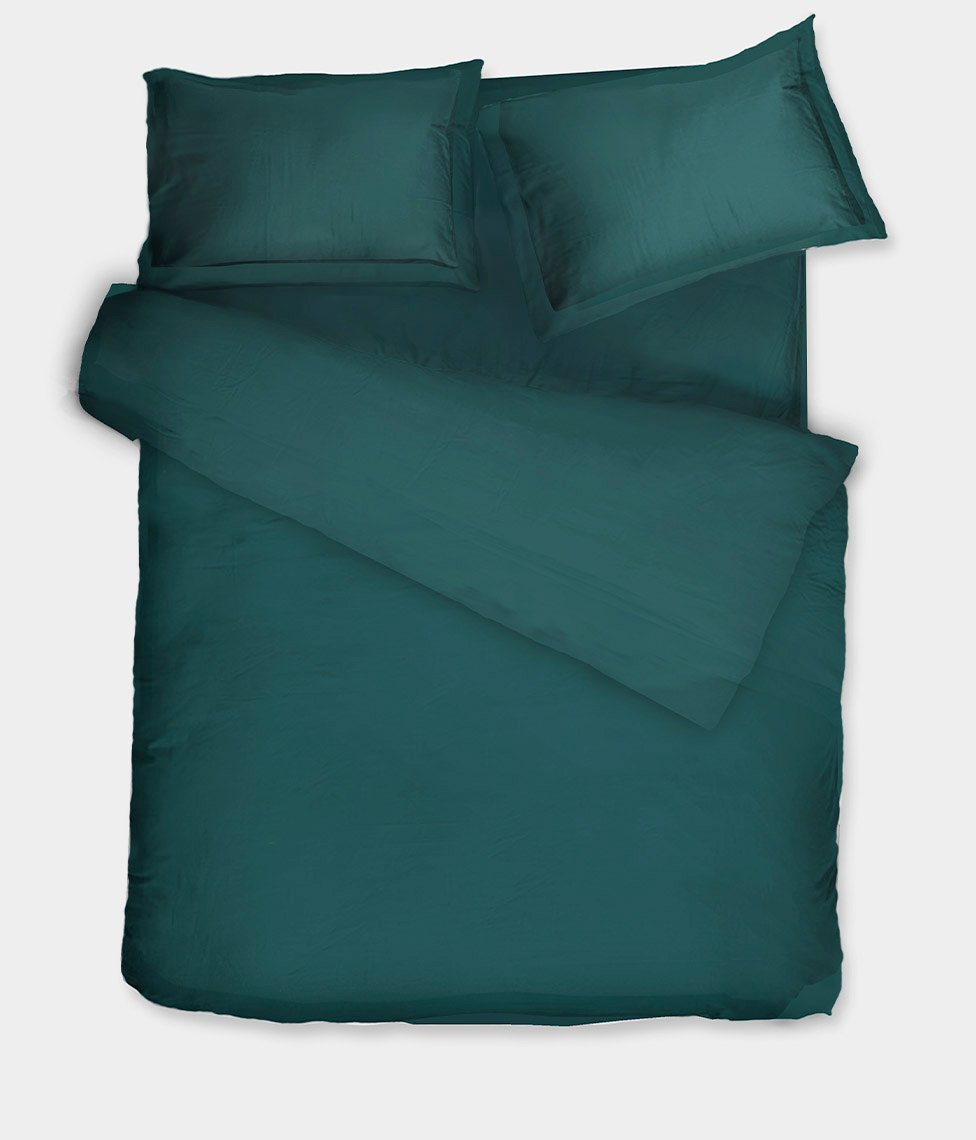 Teal beding 2 Satino patalynės komplektas Solid Teal - Image 5