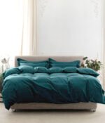 Satino patalynės komplektas Solid Teal